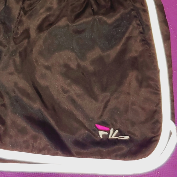 N.W.T. Fila shorts shiny black satin - Picture 9 of 16